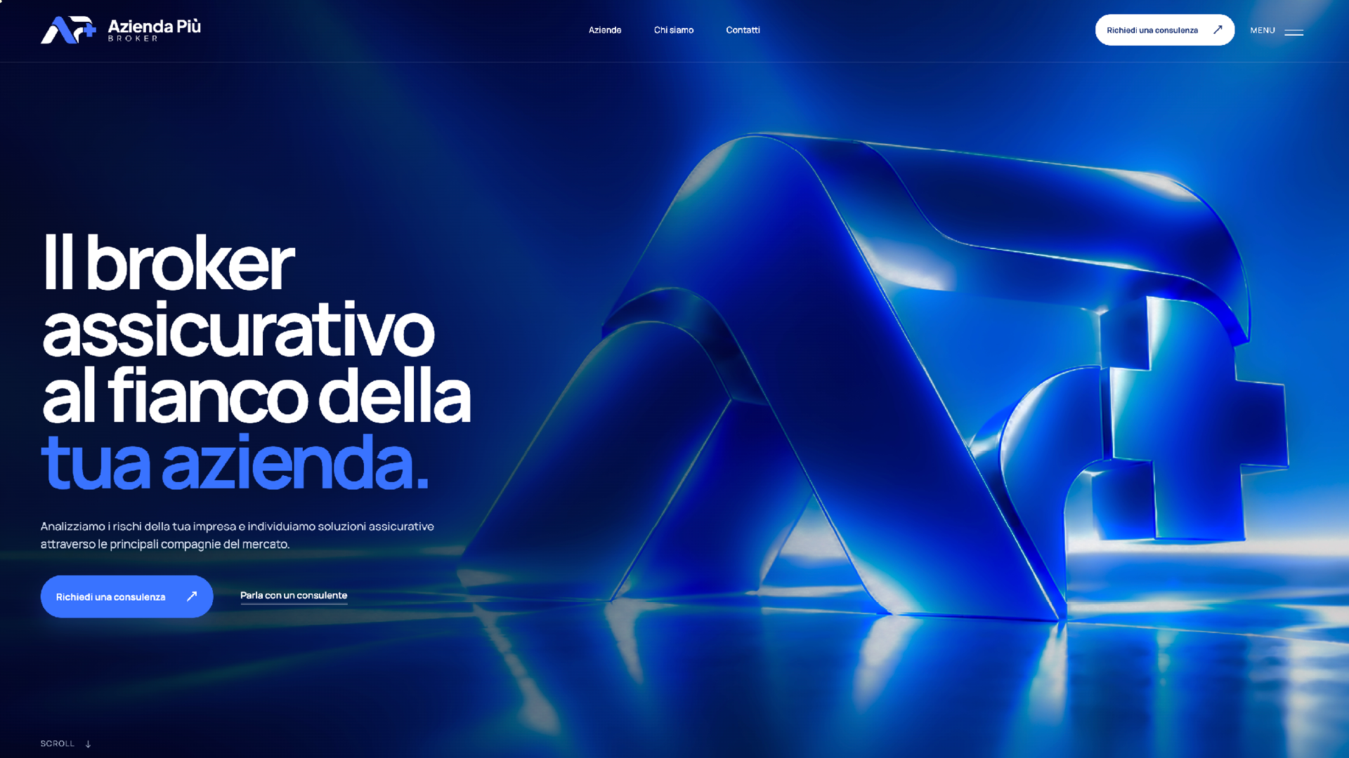 Azienda Più website homepage design