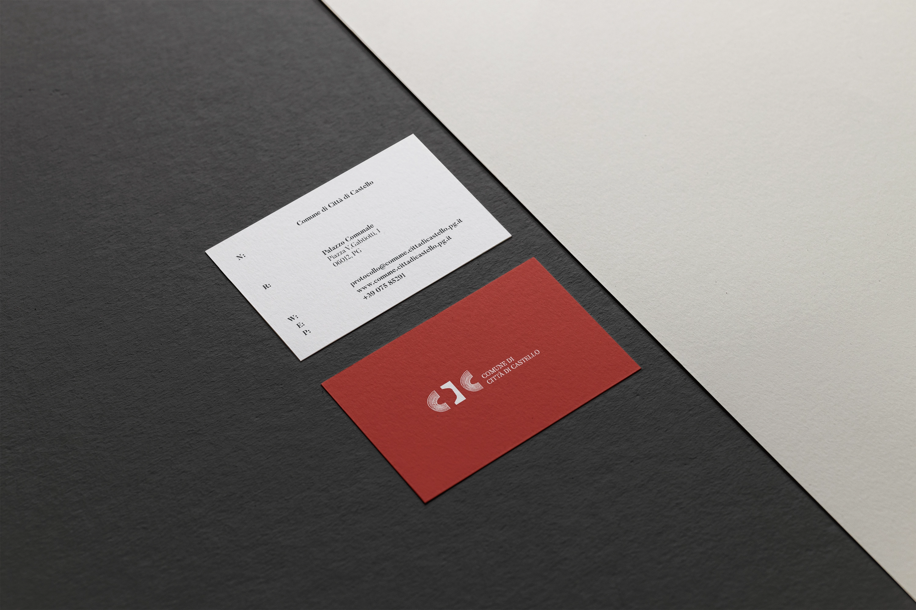 Città di Castello visual identity applied to business cards