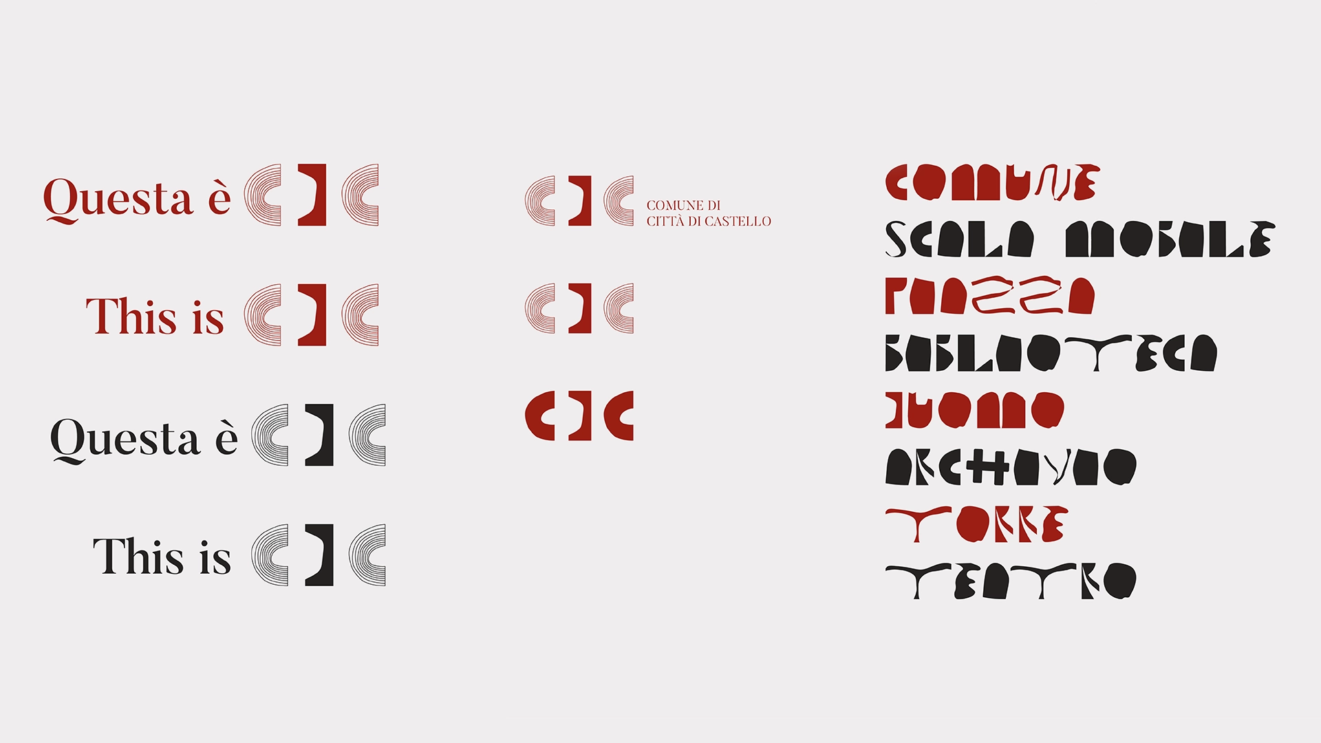 Città di Castello identity system and its institutional, cultural and municipal configurations