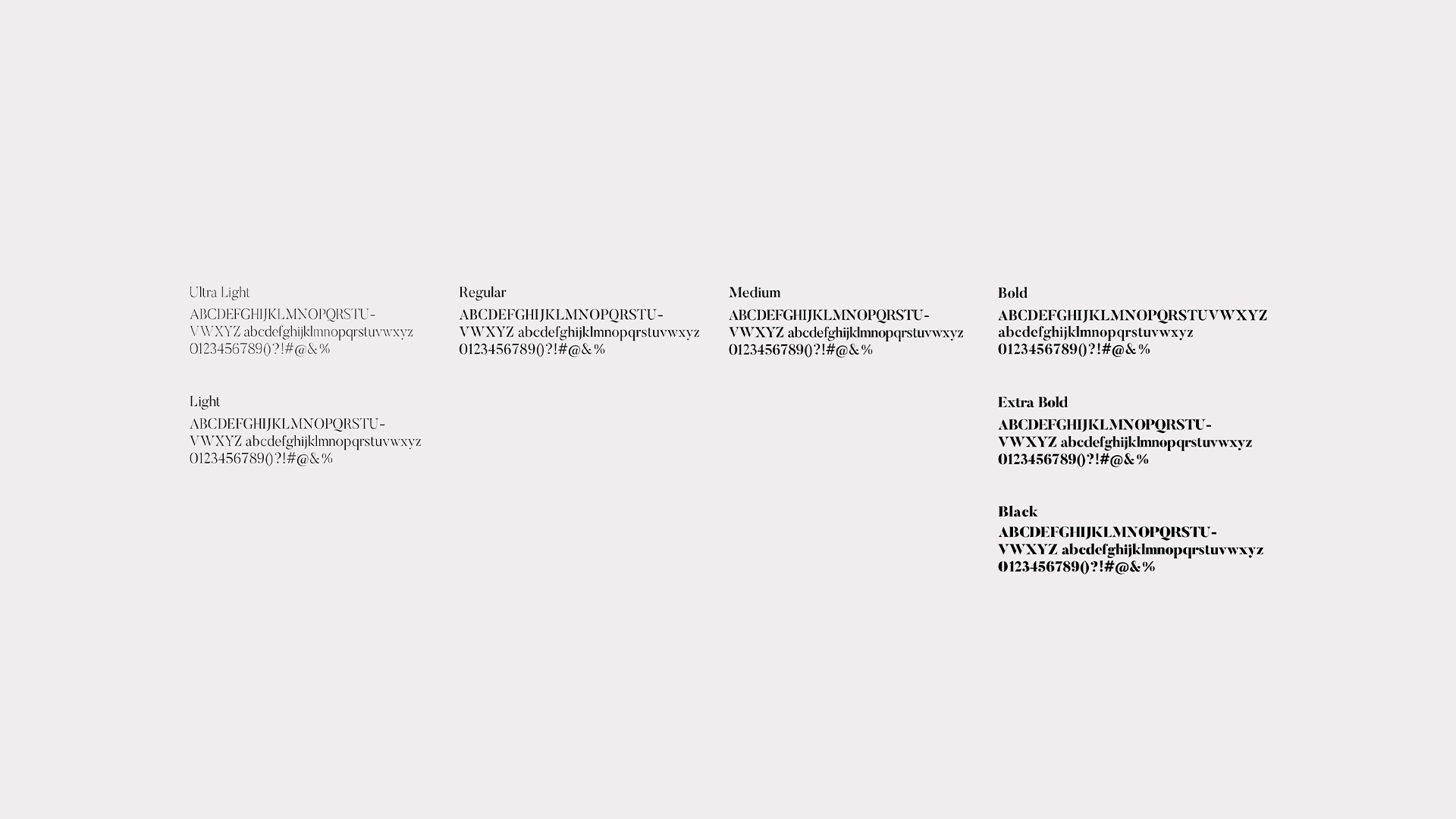 Butler secondary typography specimen for the Città di Castello visual identity