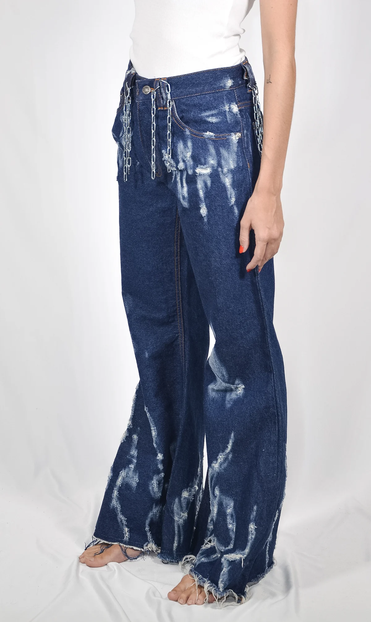Fe26 flared trousers with light motifs
