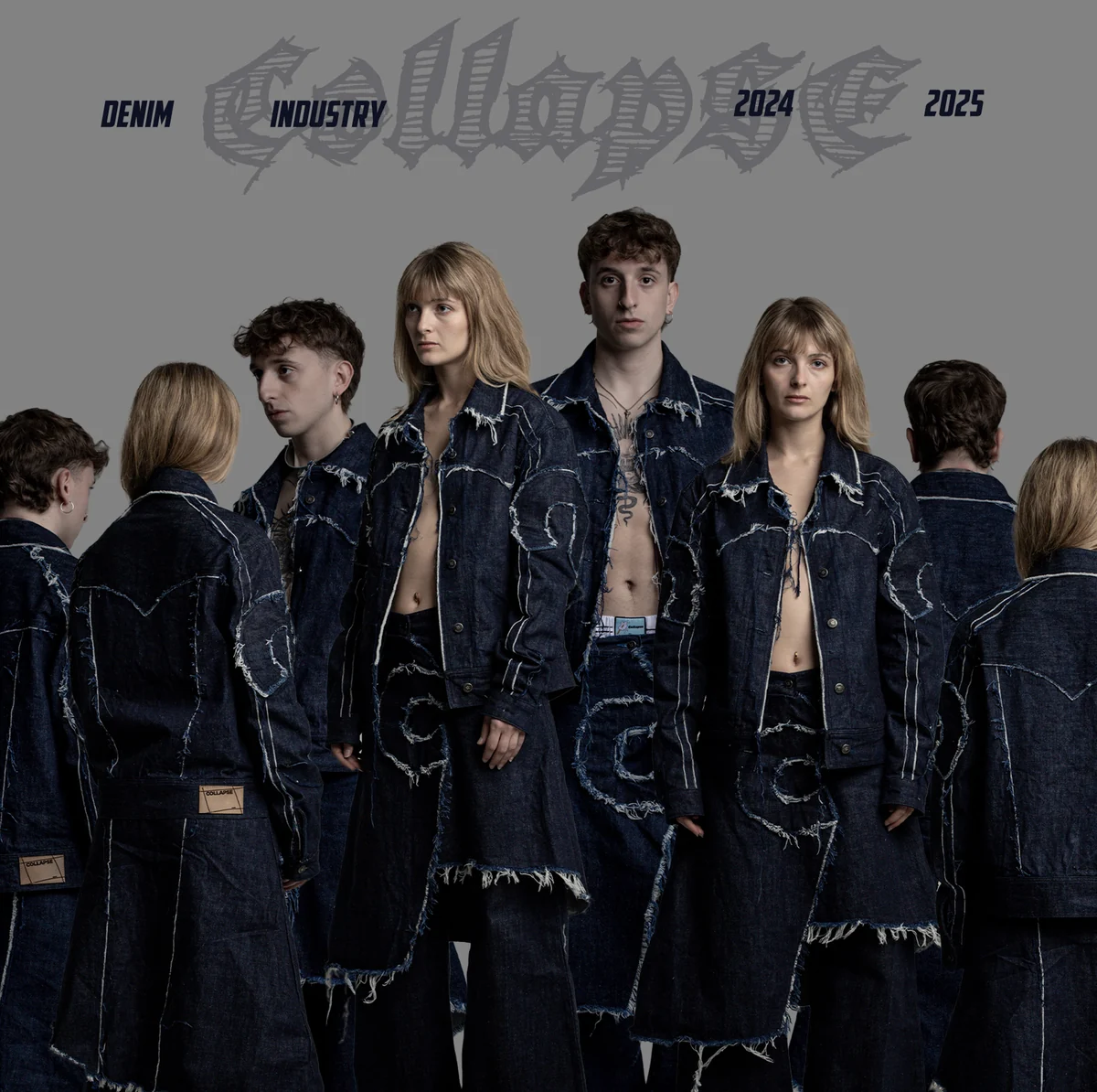 Denim Industry composition repeating the denim campaign models