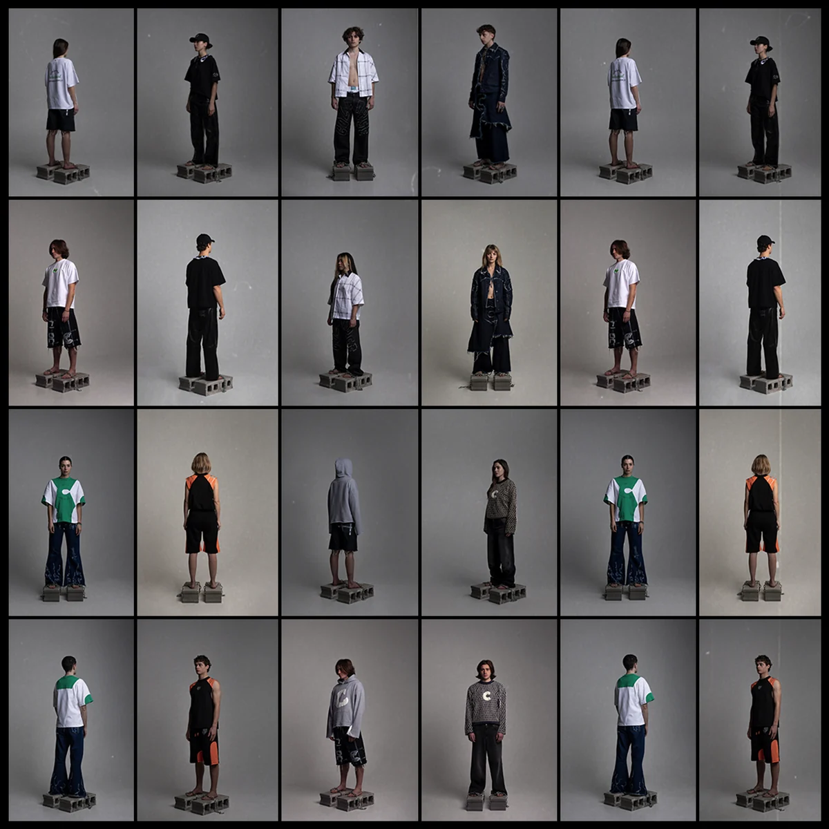 Grid of looks and views from the Fluidity collection
