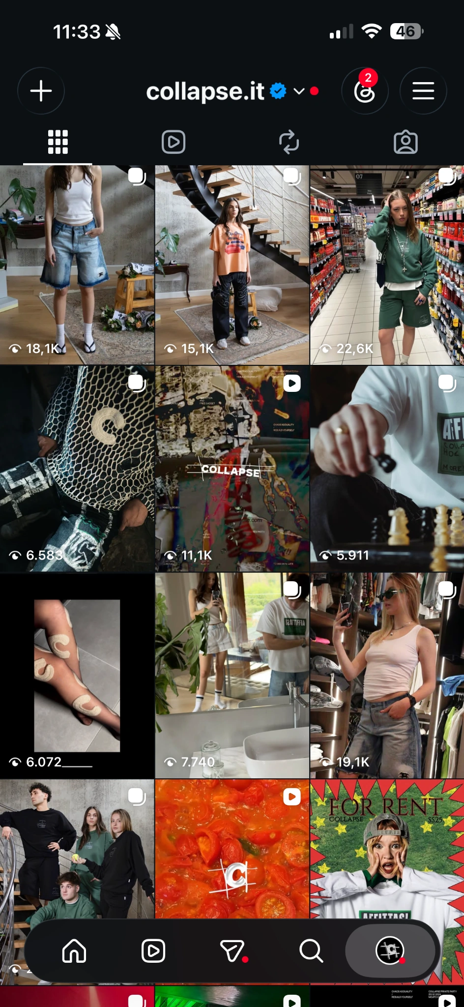 Profilo Instagram COLLAPSE, piano editoriale SS25 / CAPSULE 02