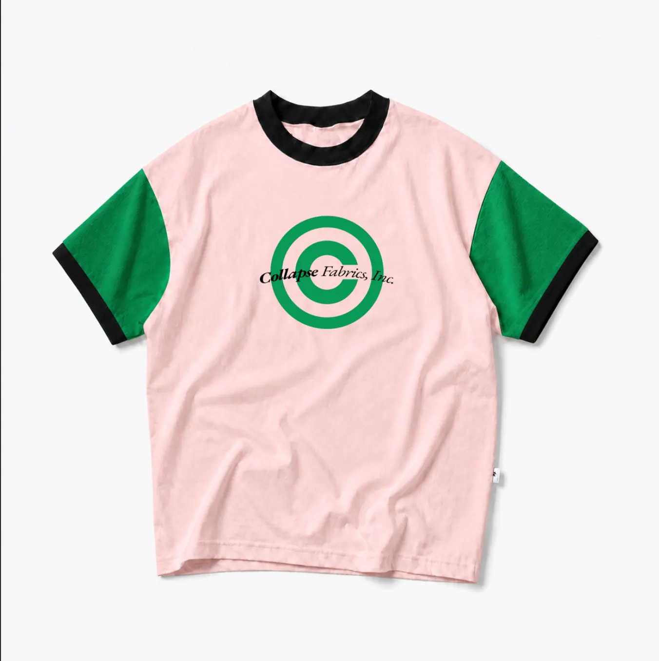 Maglietta rosa e verde Target con stampa C Logo
