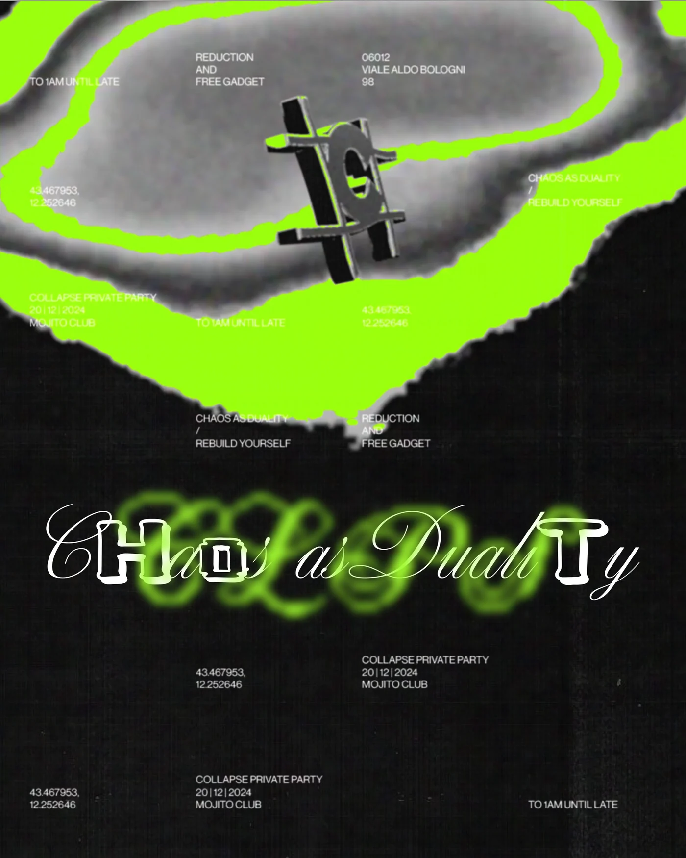 Chaos as Duality — original party poster 20.12.2024