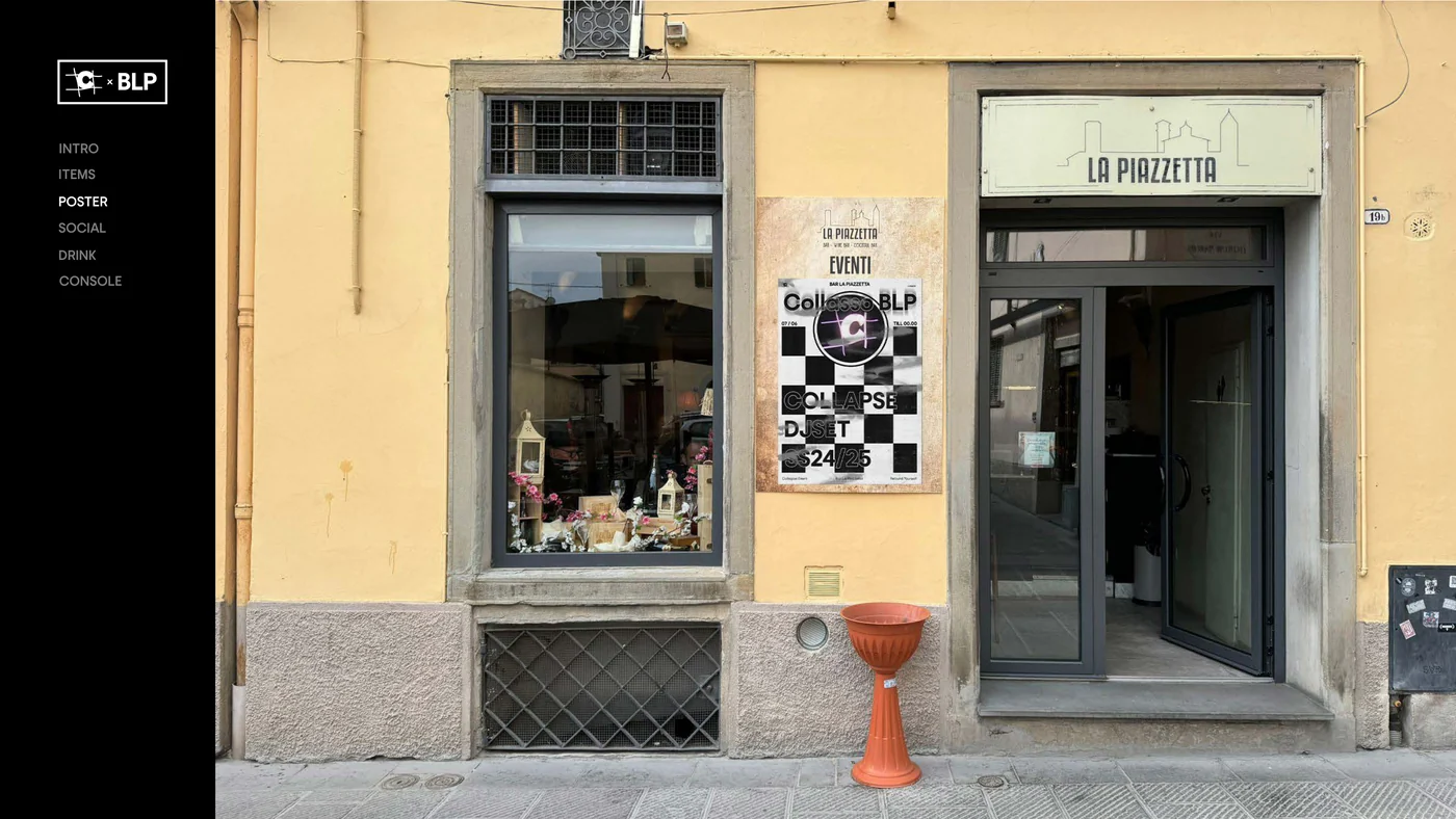 La Piazzetta facade graphic proposal