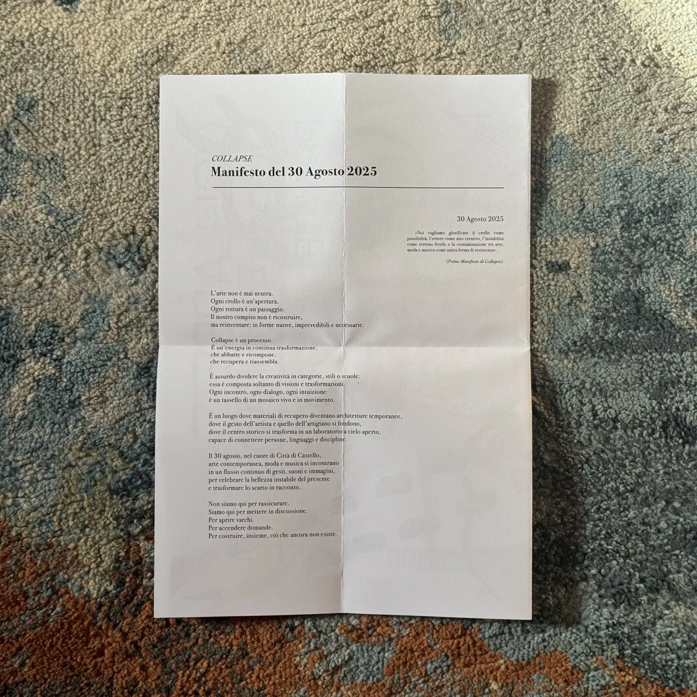 A3 unfolded reverse, real photograph