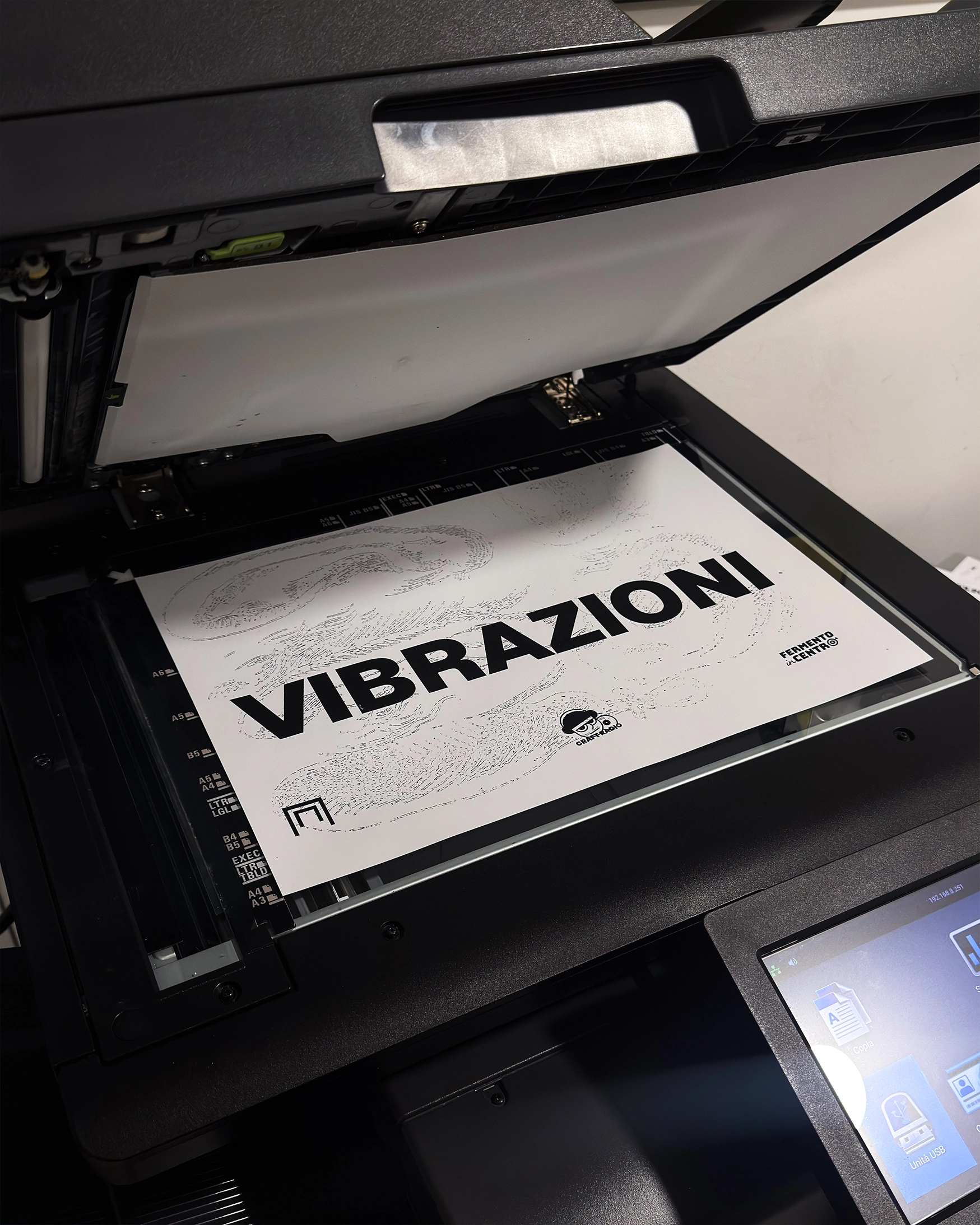 Vibrazioni sound-printing installation at Casermarcheologica